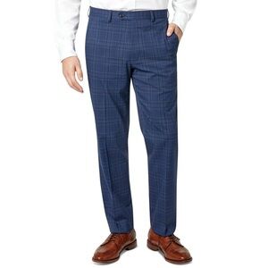 Sean John Mens Classic-Fit Blue‎ Plaid Suit Pants 40x32 - NWT